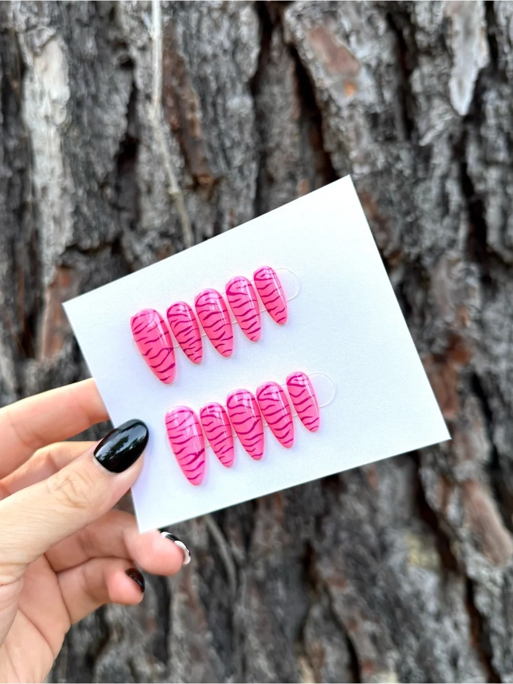 Pink Zebra Pop Press-On Nails